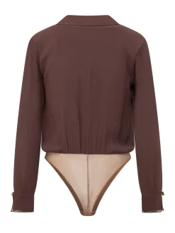 Draped Deep Neck Bodysuit