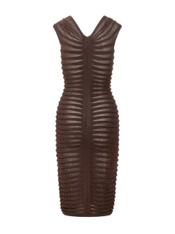 Draped Knit Midi Dress