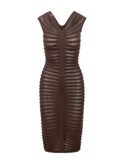 Draped Knit Midi Dress