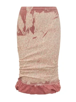 Draped Midi Skirt with Gathered Hem