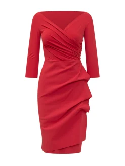 Dress with V-Neck and Draped Design