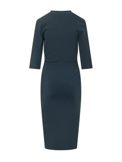 Dress with V-Neck and Draped Waist