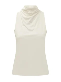 Ecary Sleeveless Top with Draped Neck