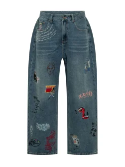 Embroidered Multi Motif Jeans