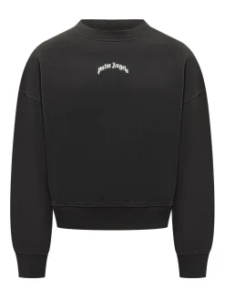 Felpa con Girocollo e Logo Frontale