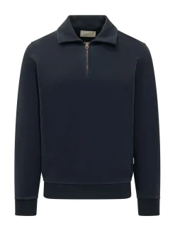 Felpa con Mezza Zip e Colletto