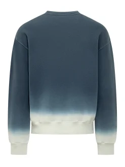 Felpa Dip Dye con Logo Ricamato