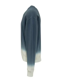 Felpa Dip Dye con Logo Ricamato