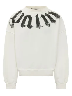 Felpa Loose con Logo sul Collo