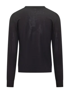 Filippo De Laurentiis Black Wool V-Neck Sweater