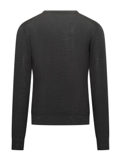 Filippo De Laurentiis Grey Wool V-Neck Sweater