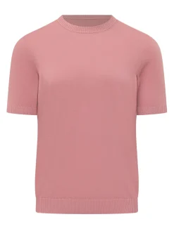 Fine Knit Crew Neck Short Sleeve Sweater