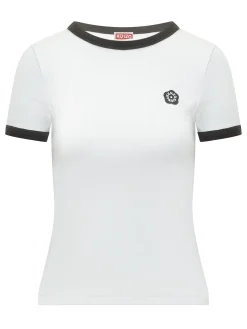 Fitted Rib T-shirt with Embroidered Logo