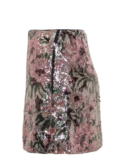 Floral Embroidered Mini Skirt