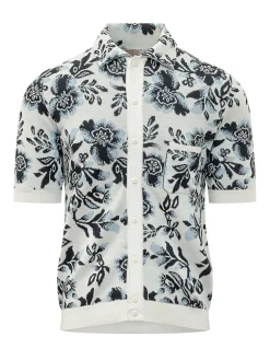 Floral Polo Shirt with All Over Print