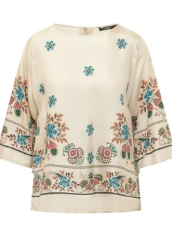 Floral Print Blouse with Wide Sleeves