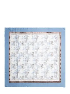 Floral Print Scarf with Decorative Border