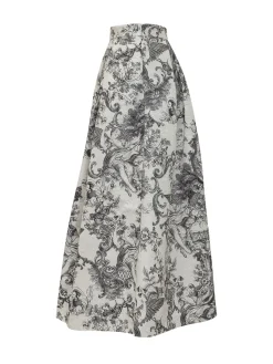 Full Skirt with Toile Print