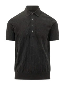 Geometric Pattern Polo Shirt