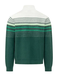 Giacca Boucle a Righe con Zip