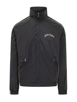 Giacca con Zip Collo Alto e Logo