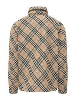 Giacca con Zip e Motivo Check