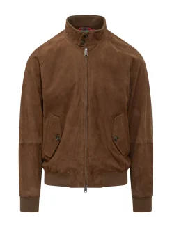 Giacca G9 in Pelle Scamosciata con Zip