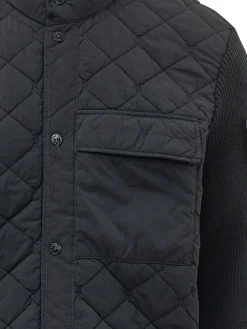 Giacca Trapuntata con Maniche in Maglia