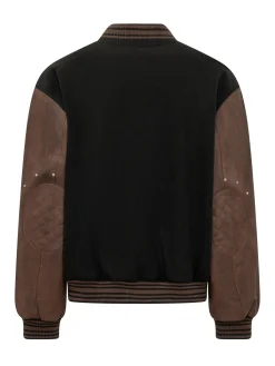 Giacca Varsity con Maniche a Contrasto e Patch