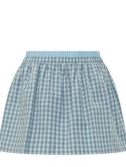 Gingham Skirt With Elastic Waist