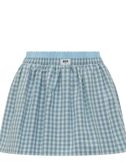 Gingham Skirt With Elastic Waist