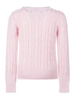Girls Cotton Cable-Knit Crewneck Sweater