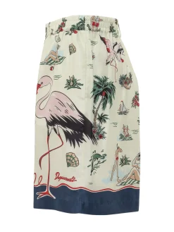 Graphic Print Bermuda with Elastic Waist
