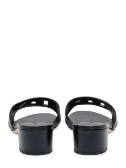 Heeled Slide with Logo Detail