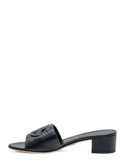 Heeled Slide with Logo Detail