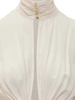 High Neck Blouse with Waist Tie