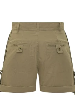 High-Waisted Cargo Shorts with Front Pockets