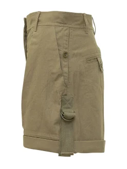 High-Waisted Cargo Shorts with Front Pockets