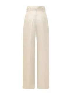 High-Waisted Trousers with Belt