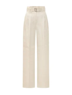 High-Waisted Trousers with Belt