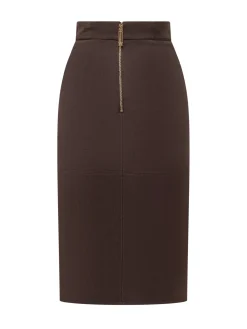 High Waist Midi Skirt with Belt