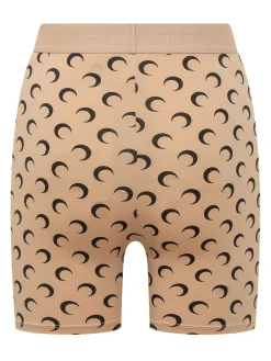 High Waist Shorts with Moon Print