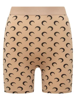 High Waist Shorts with Moon Print