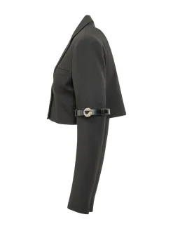 Hybrid Cropped Jacket with Sleeve Straps