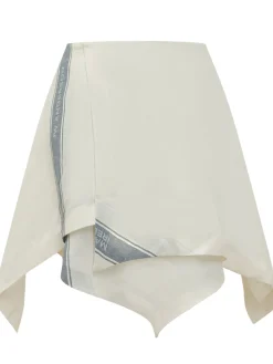 Ivory Asymmetric Panel Skirt
