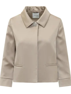 Jacket with Collar and Jewel Closure