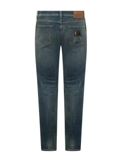 Jeans Cinque Tasche con Chiusura con Bottone