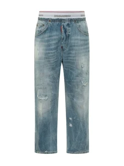 Jeans Kawaii con Effetto Usurato e Tasche