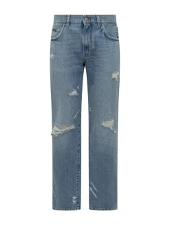 Jeans Straight Fit Effetto Used