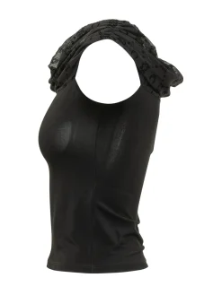 Jersey Bustier Top with Draped Neckline